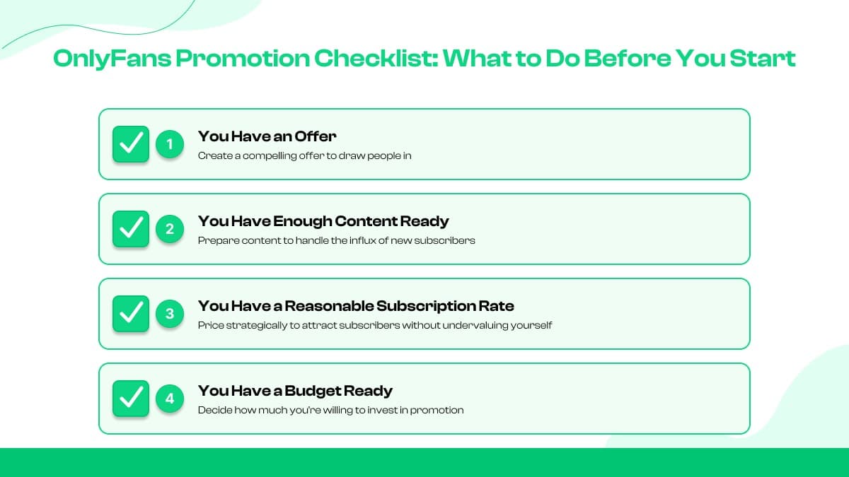 Checklist Before Promoting an OnlyFans Account