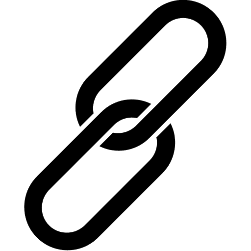 Icon of a link in black and white