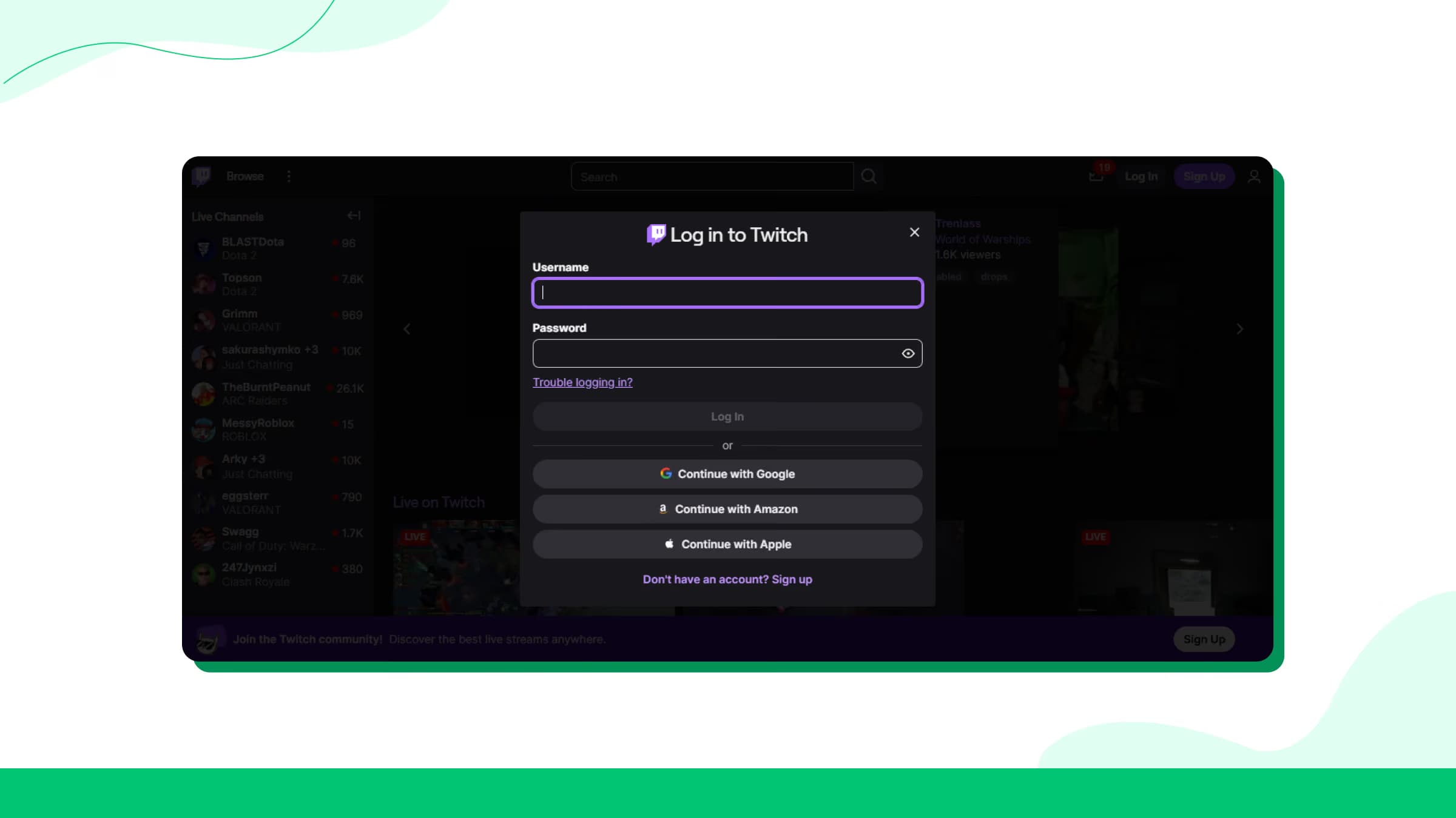 Iniciar sesión en Twitch