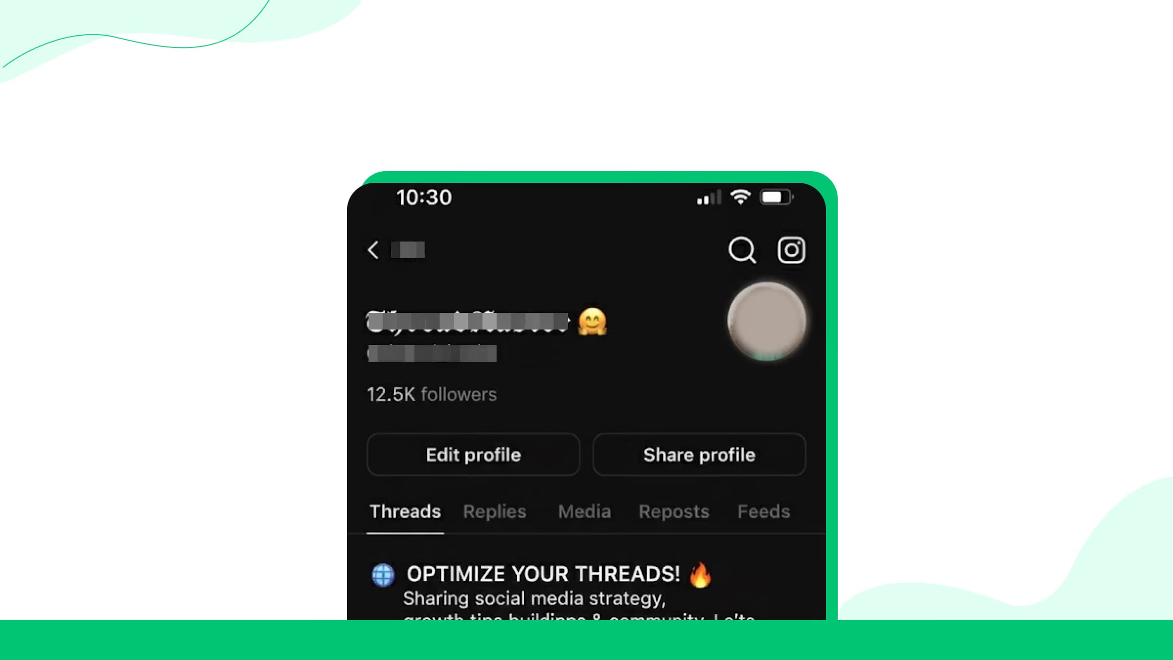 1. Otimize seu perfil de threads para o Discovery