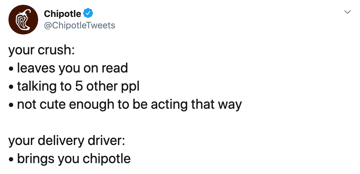 A good Tweet from Chipotle