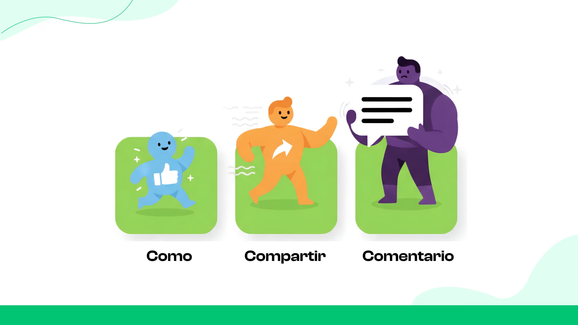 Comentarios frente a me gusta frente a acciones