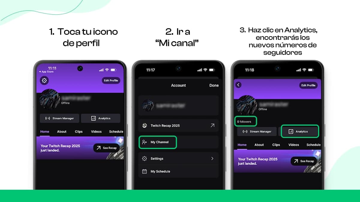 ¿Cómo comprobar seguidores en la aplicación Twitch?