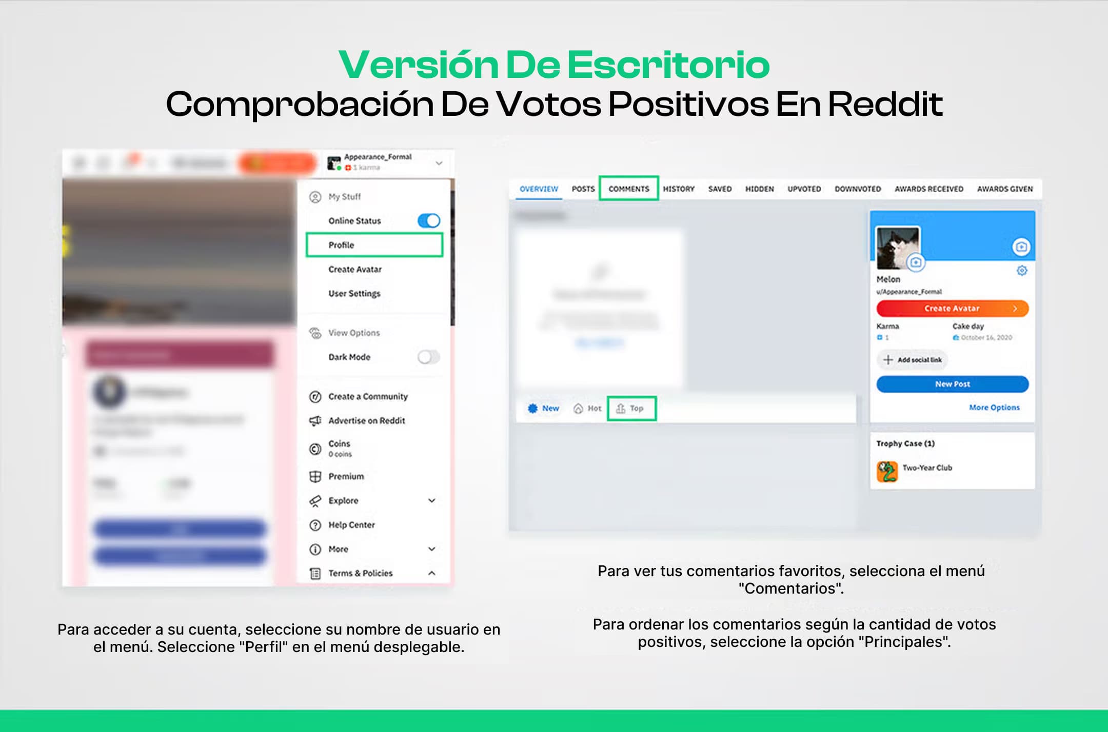 Comprobar los votos positivos en el escritorio