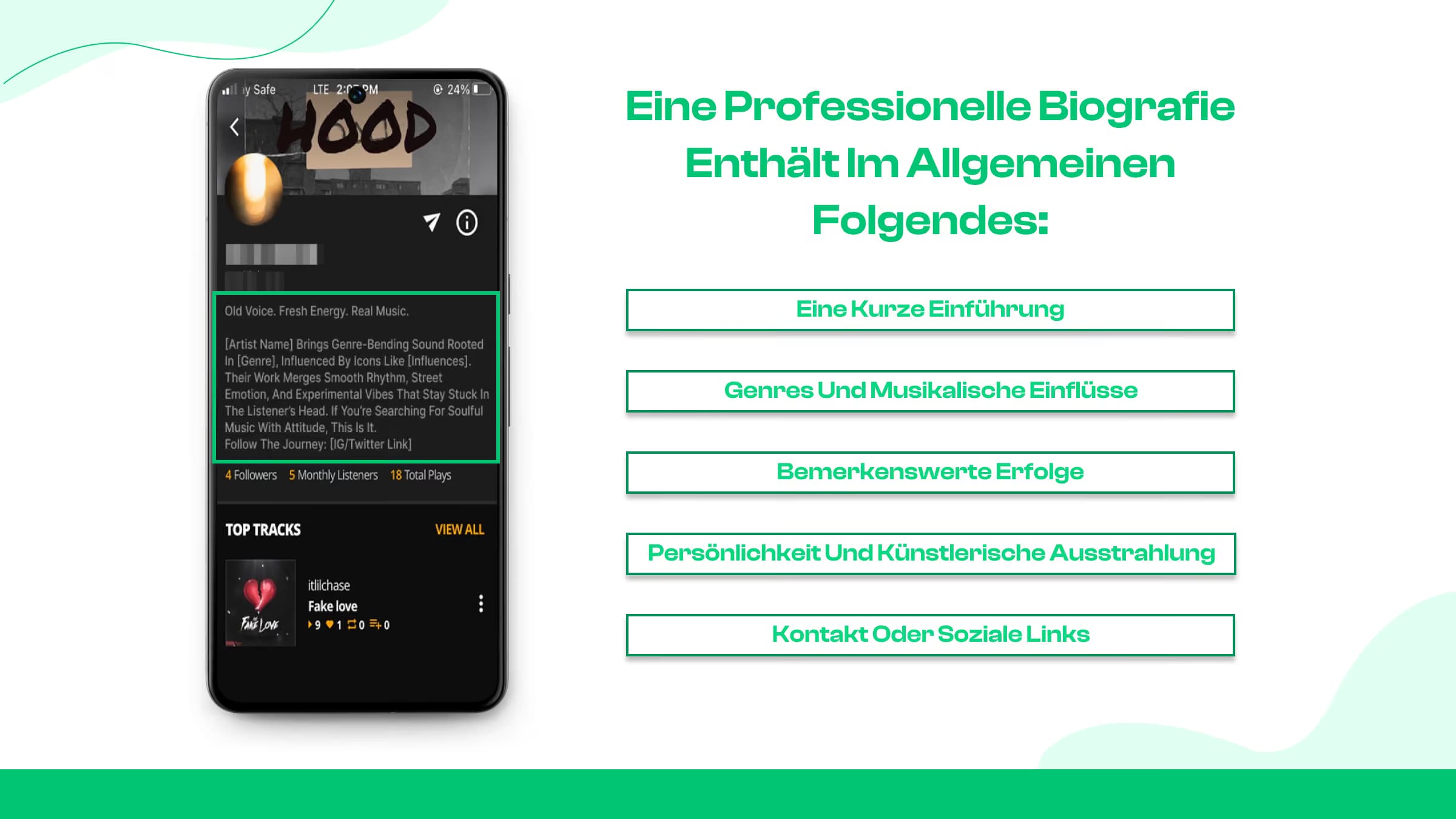 Verfassen Sie eine aussagekräftige Künstlerbiografie