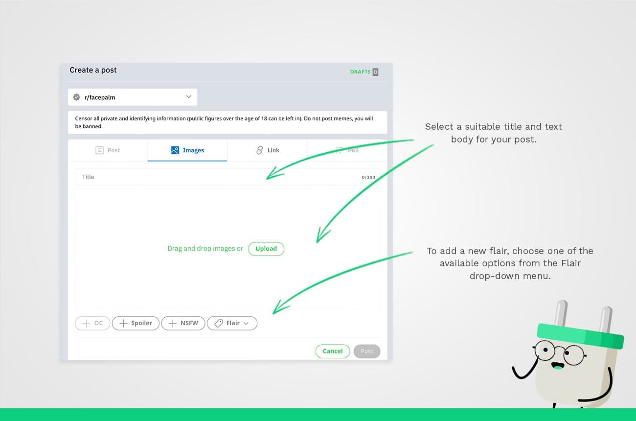 add flair to a reddit post step 3