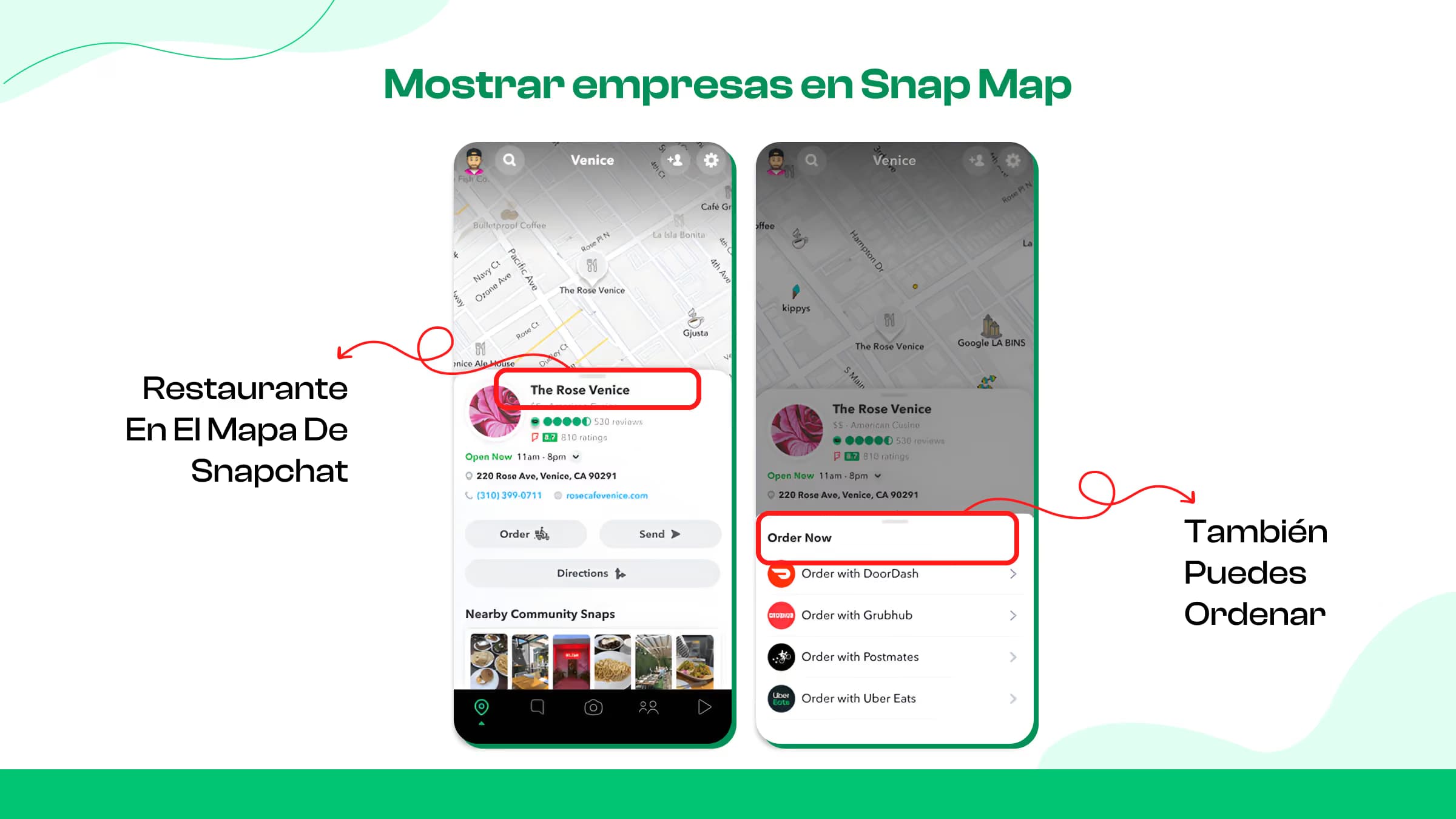 Promocione empresas en Snap Map