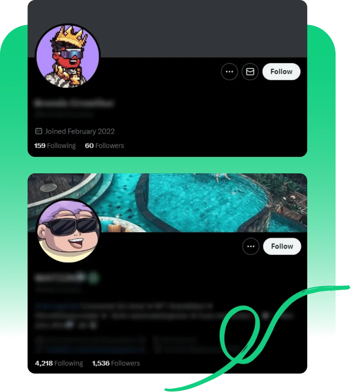 Buy Twitter NFT followers Example