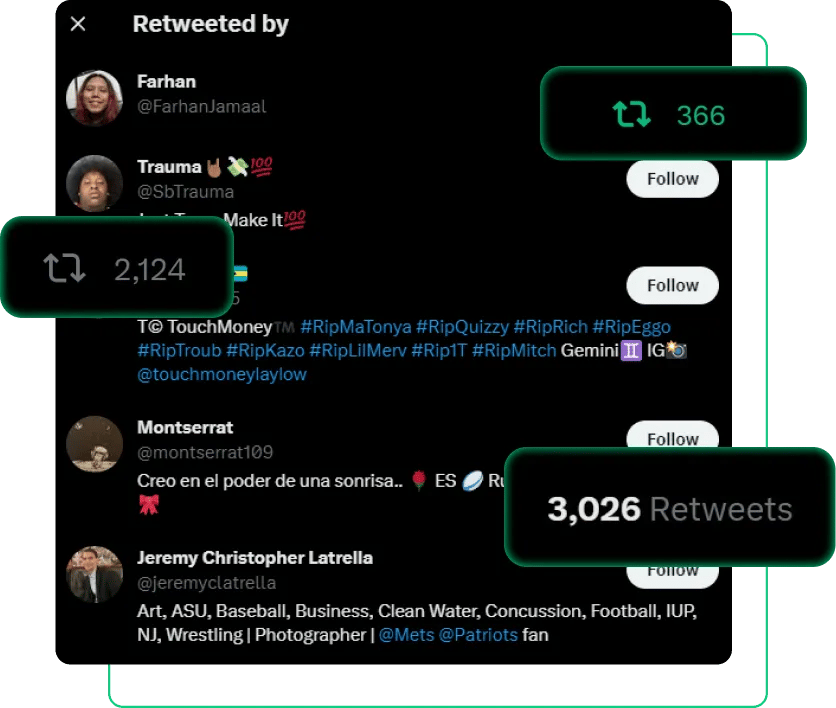 Authentic Twitter Retweets Service
