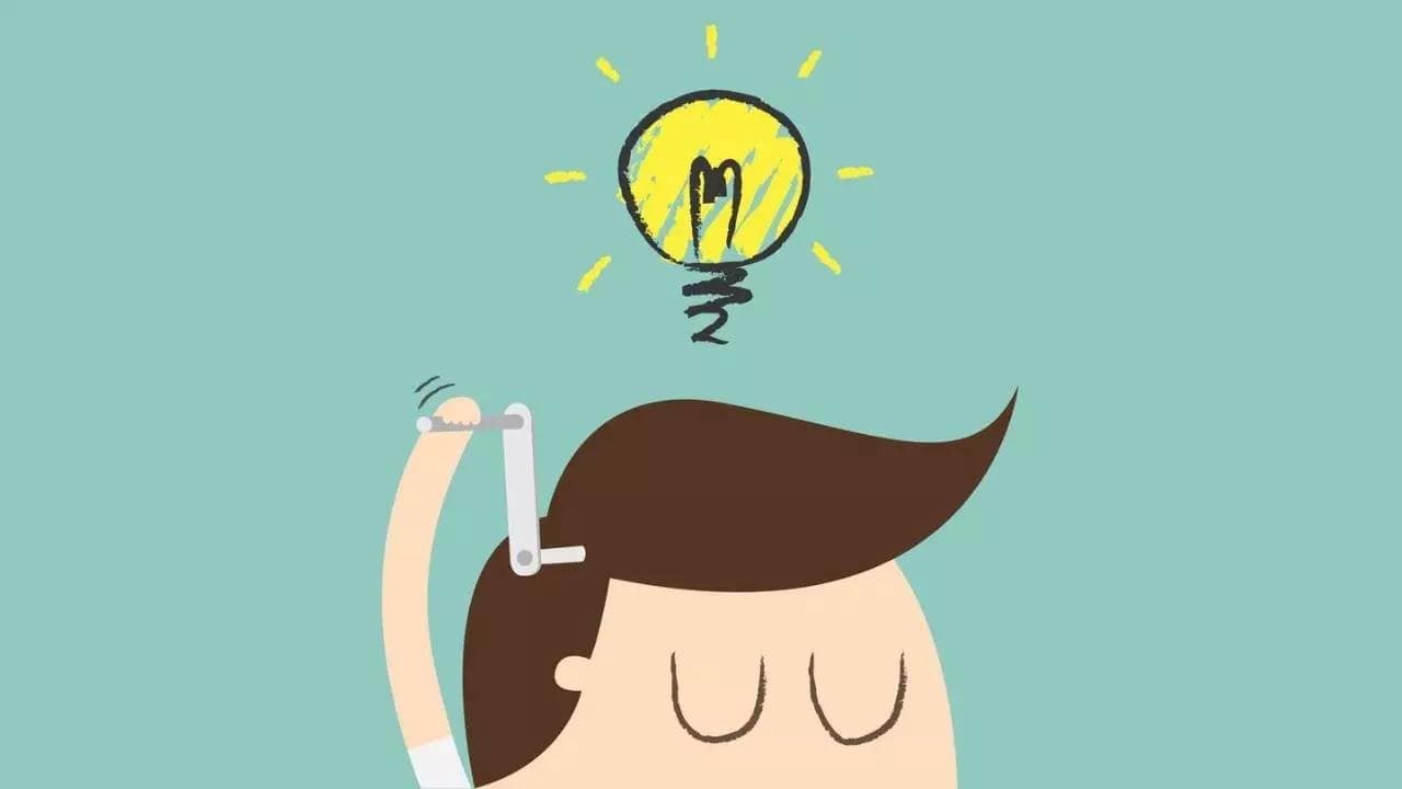 Inspiration light bulb above a head