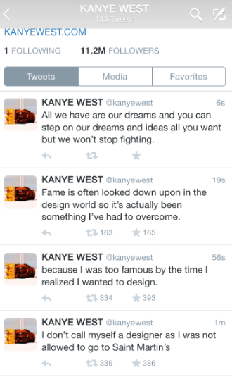 Kanye West Twitter rant