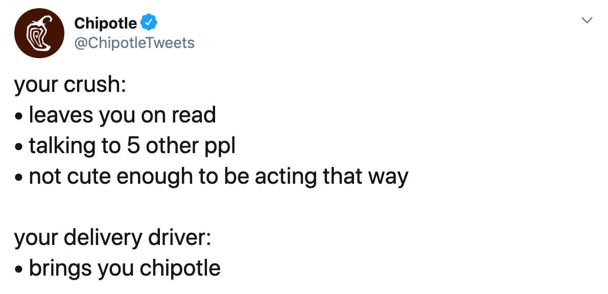 A good Tweet from Chipotle