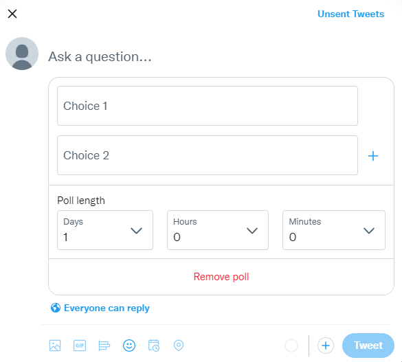 Empty Twitter poll