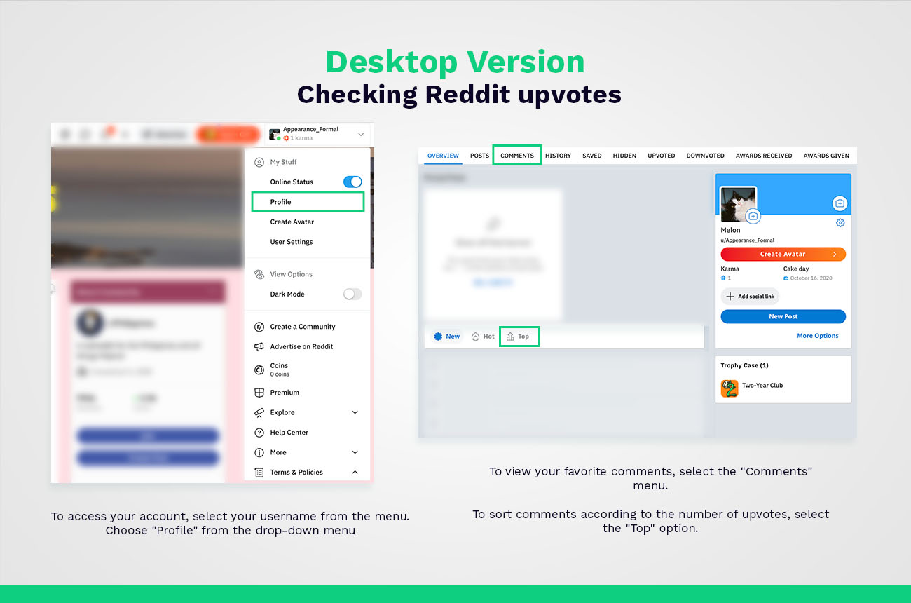 checking reddit upvotes: desktop version