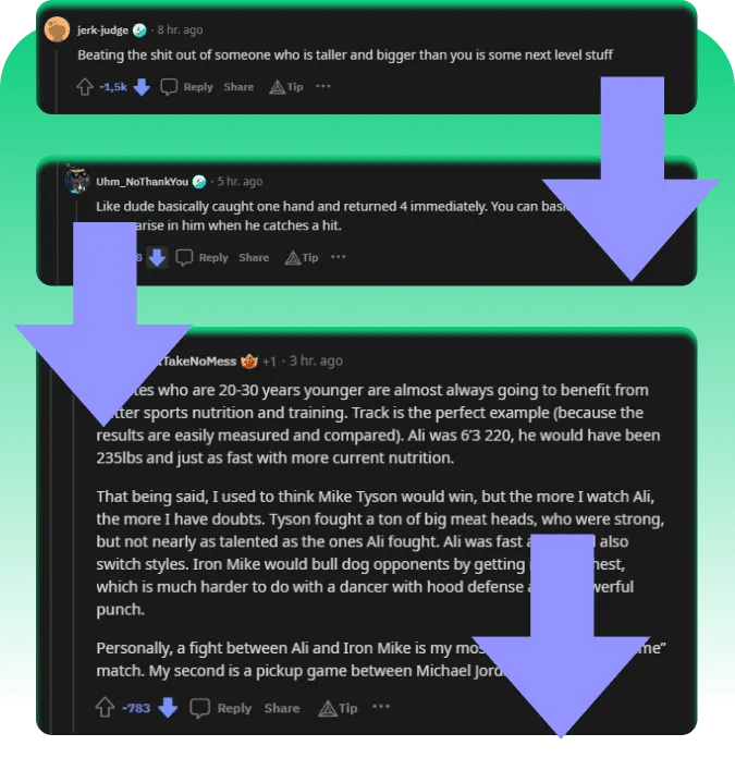 Publicações do Reddit com maior número de downvotes