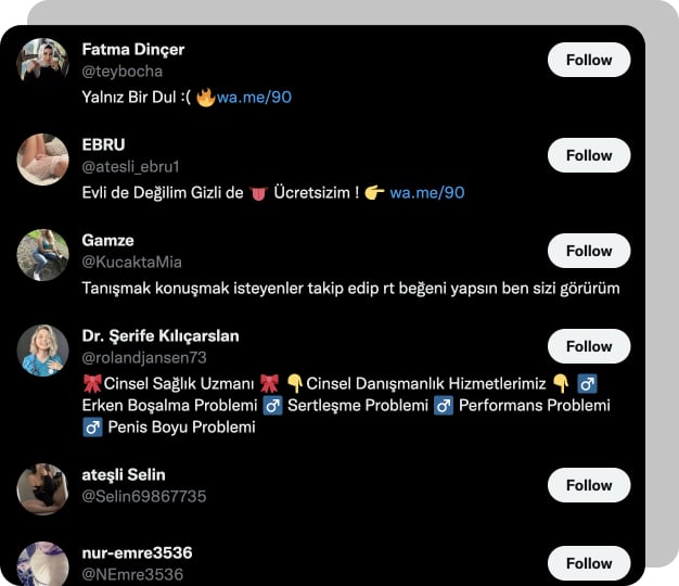 Qualidade das curtidas no Twitter dos concorrentes