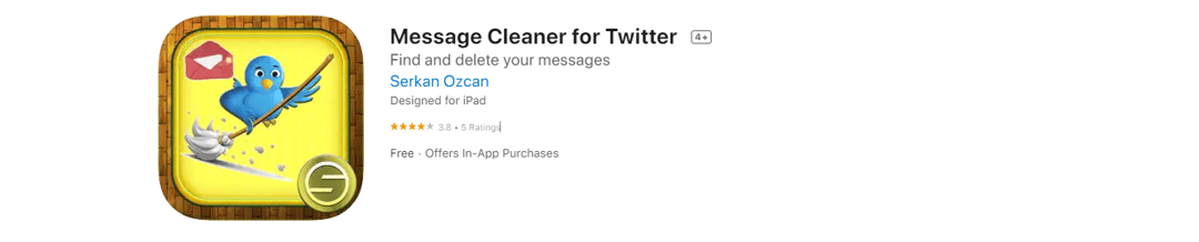 Screenshot of Message Cleaner for Twitter app on Apple Store