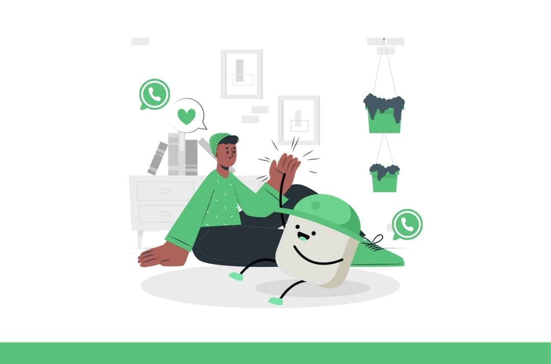 plugman demonstrating the benefits of whatsapp with a friend