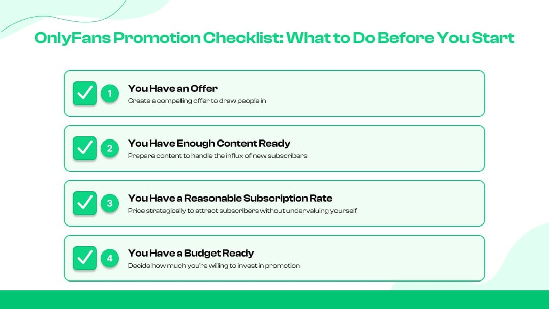 Checklist Before Promoting an OnlyFans Account