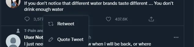Retweet and Quote Tweet options on Twitter