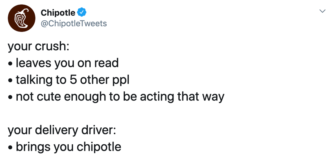 A good Tweet from Chipotle