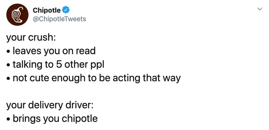 A good Tweet from Chipotle
