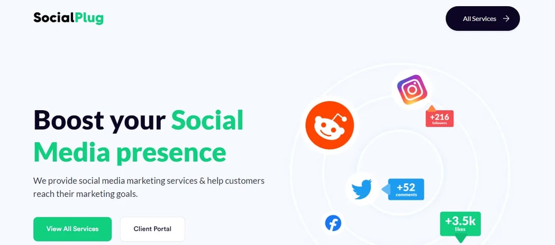 Screenshot of SocialPlug Twitter mass DM tool homepage