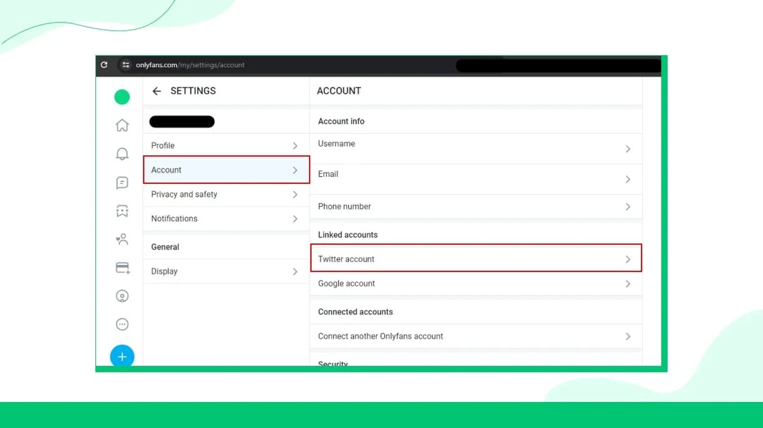 Click on Account