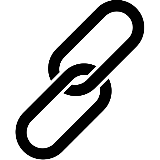 Icon of a link in black and white