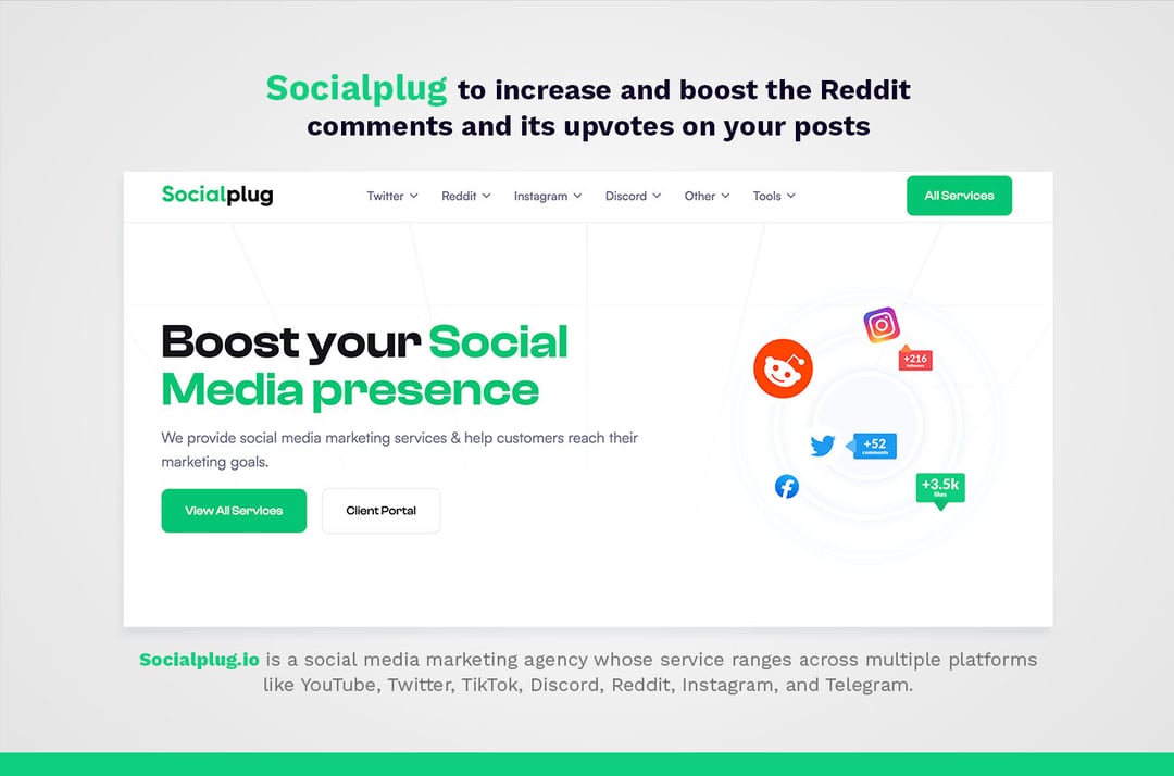 SocialPlug para aumentar e impulsionar os comentários e votos positivos do Reddit em suas postagens