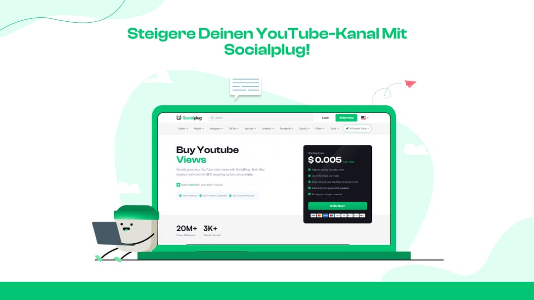  Steigere deinen YouTube-Kanal mit Socialplug!