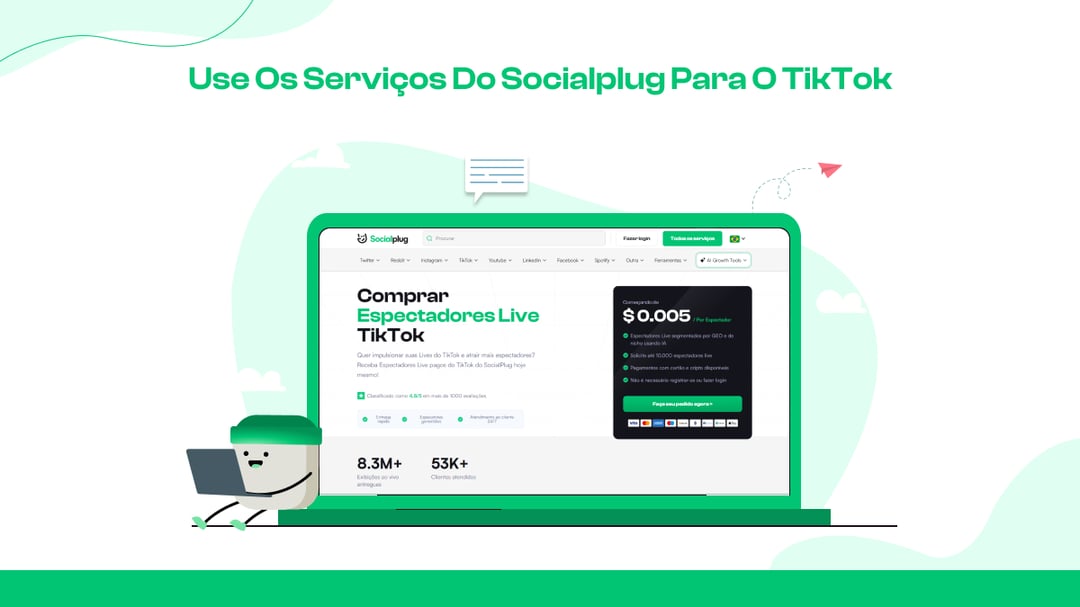 Use os serviços do Socialplug para o TikTok