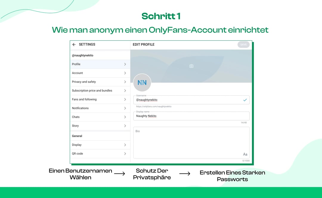 Schritt 1: Richten Sie anonym ein OnlyFans-Konto ein