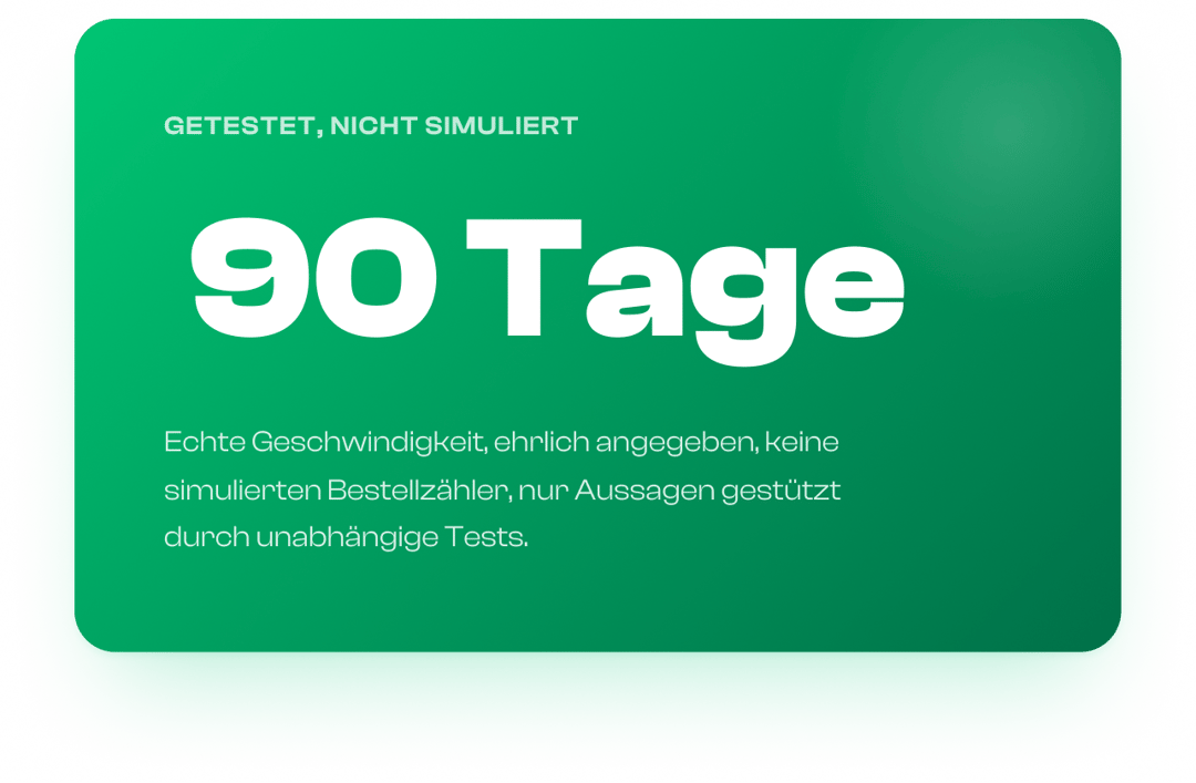  Sofortige Auftragsabwicklung