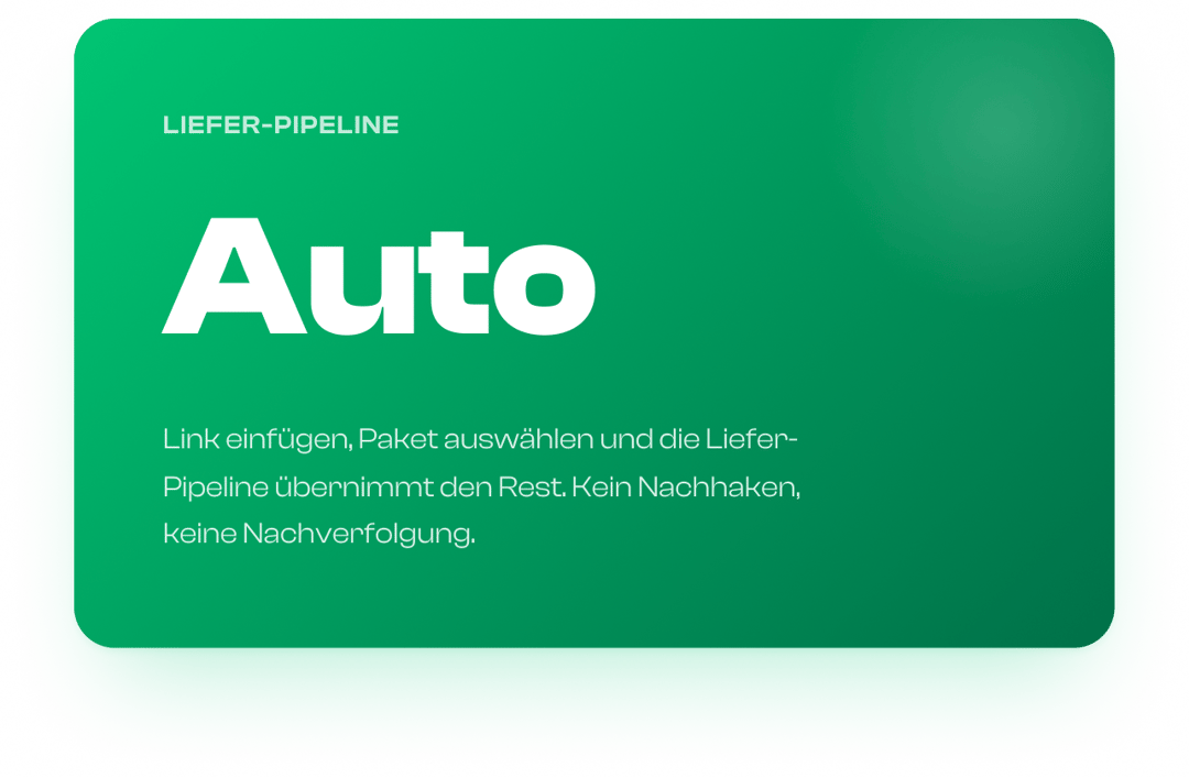  Sofortige Auftragsabwicklung