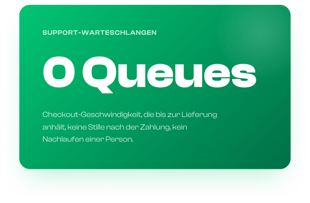  Sofortige Auftragsabwicklung