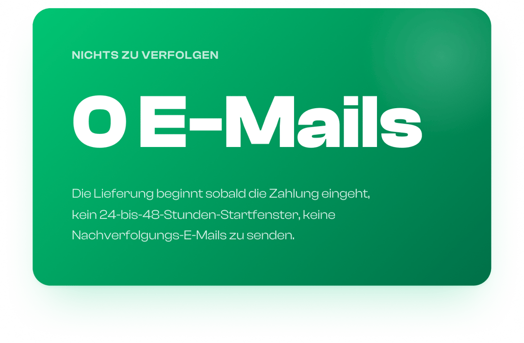  Sofortige Auftragsabwicklung