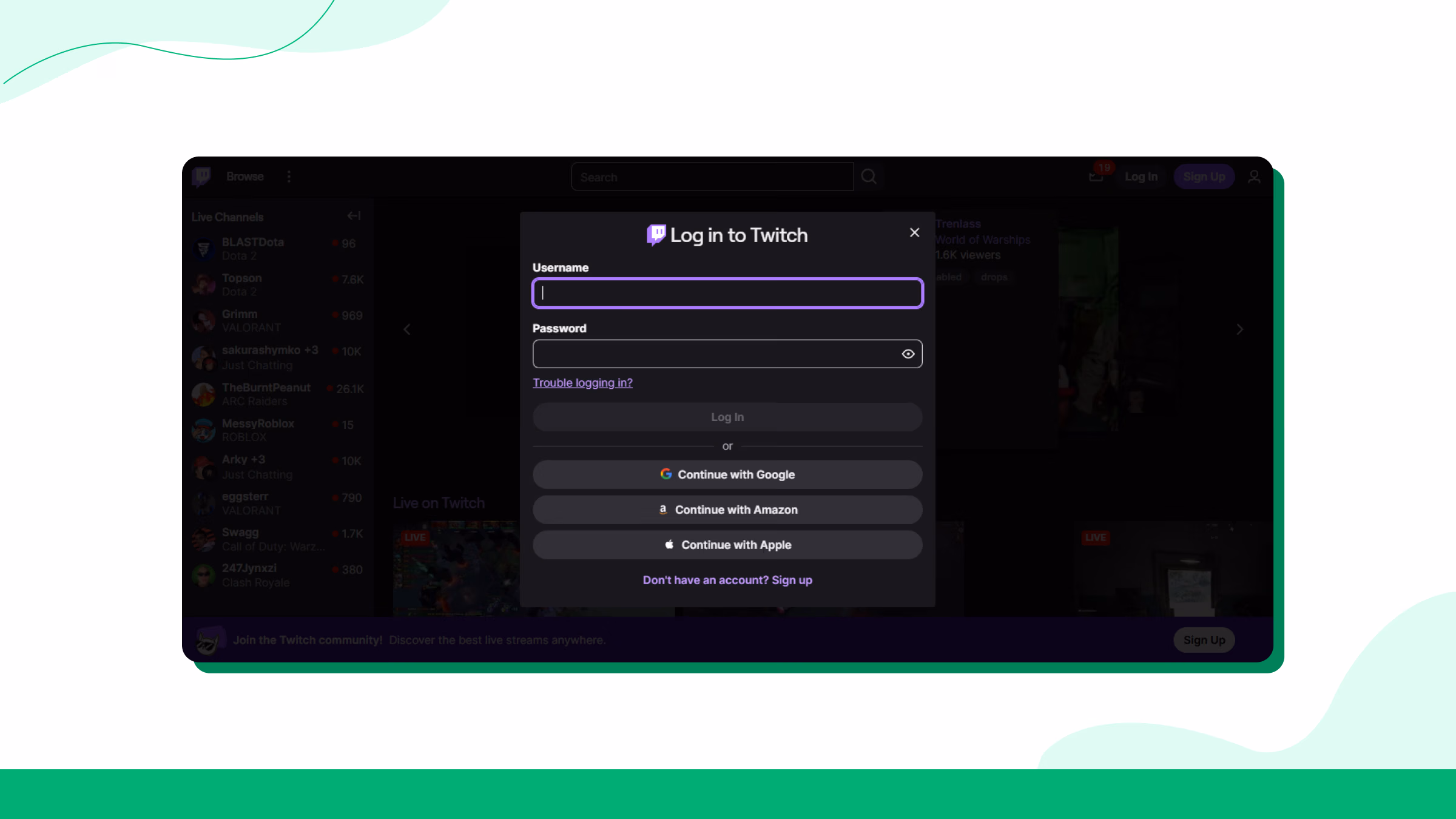 Iniciar sesión en Twitch