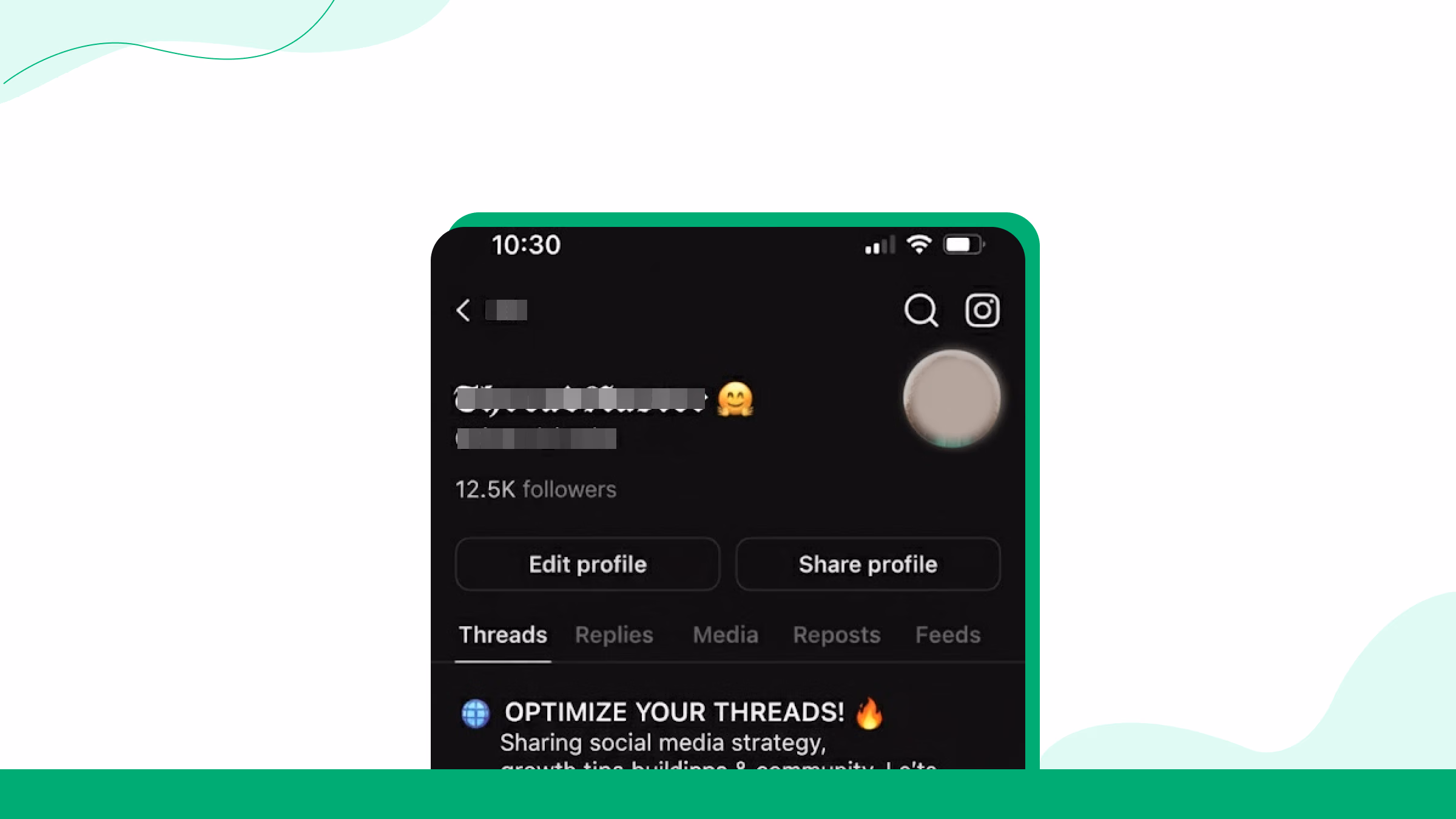 1. Otimize seu perfil de threads para o Discovery