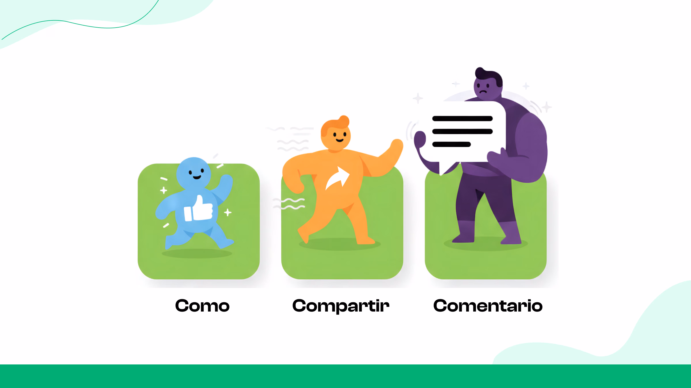 Comentarios frente a me gusta frente a acciones