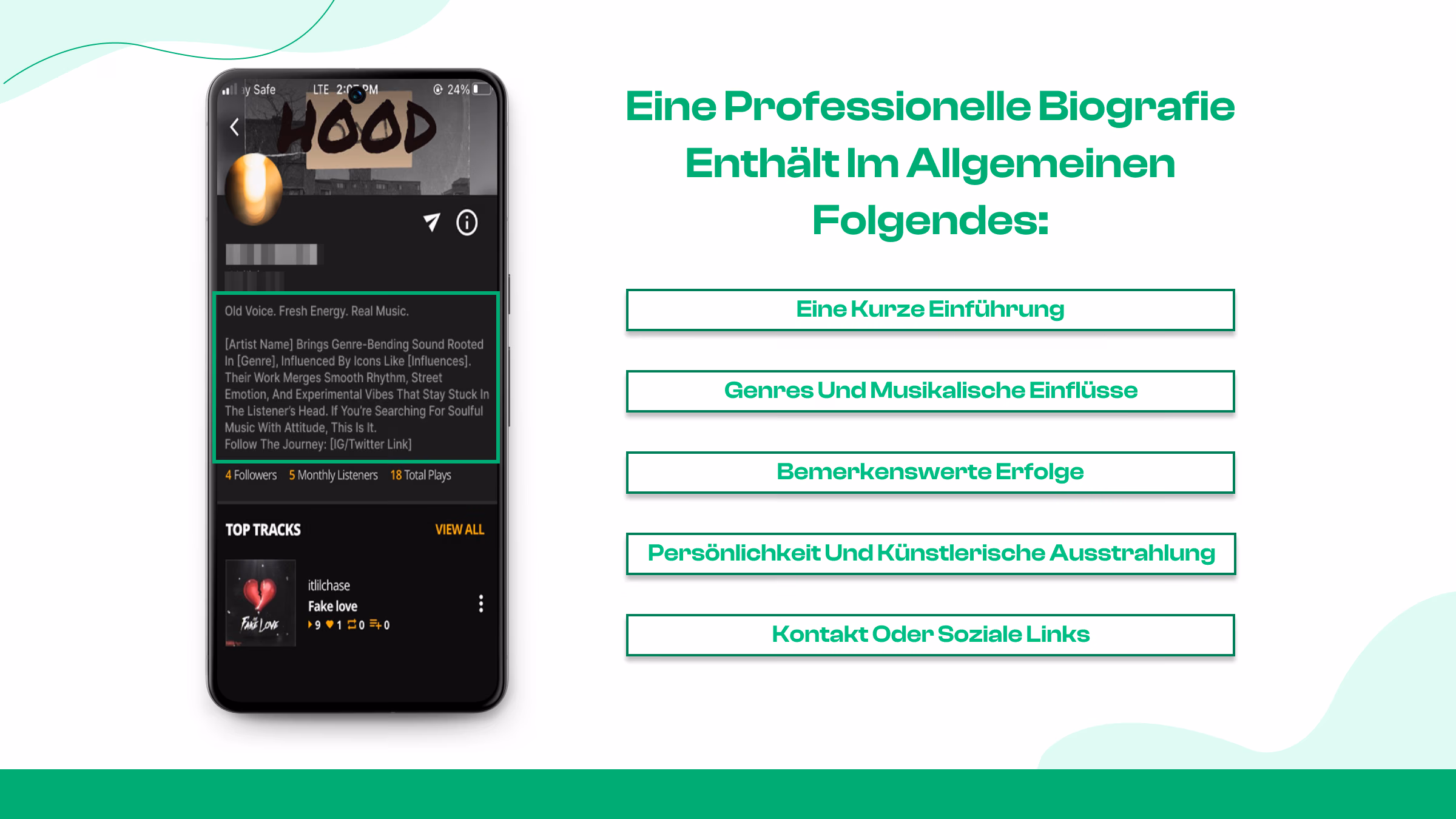 Verfassen Sie eine aussagekräftige Künstlerbiografie