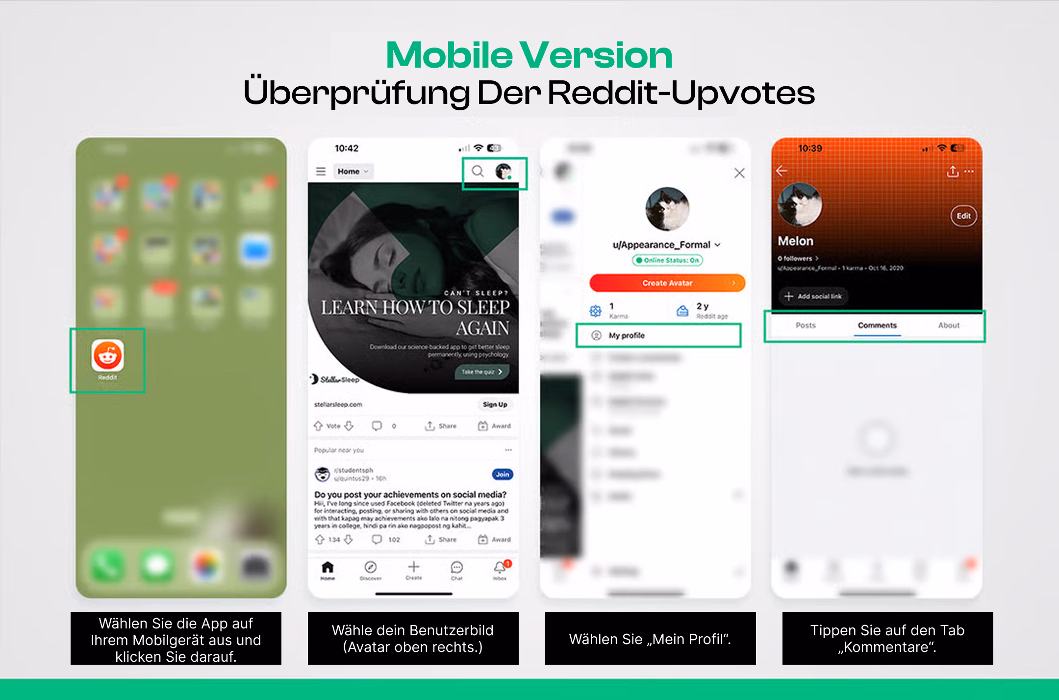 Überprüfung der Upvotes auf dem Handy