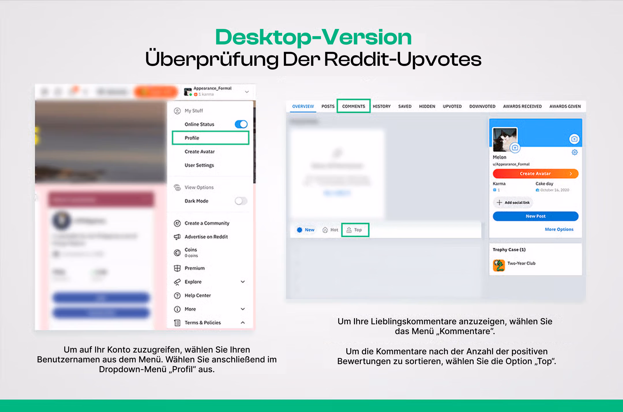 Upvotes auf dem Desktop überprüfen