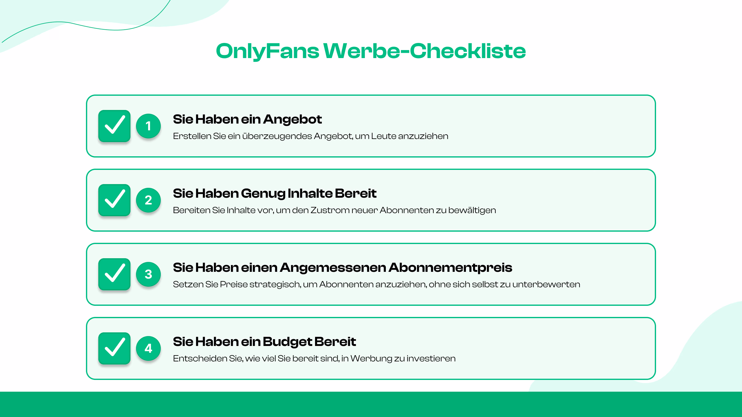 Checkliste vor der Werbung für ein OnlyFans-Konto 