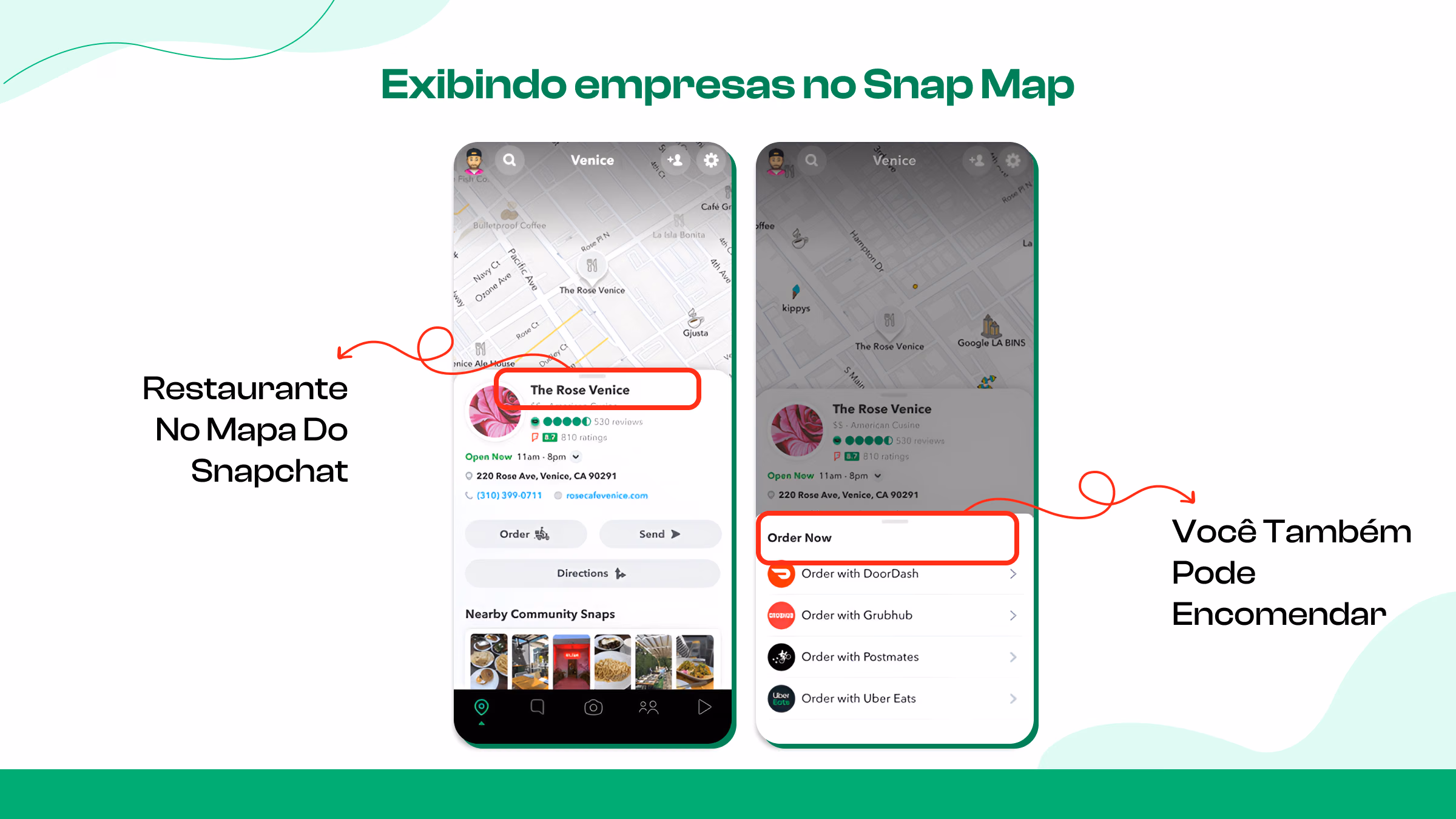 Promova negócios no Snap Map