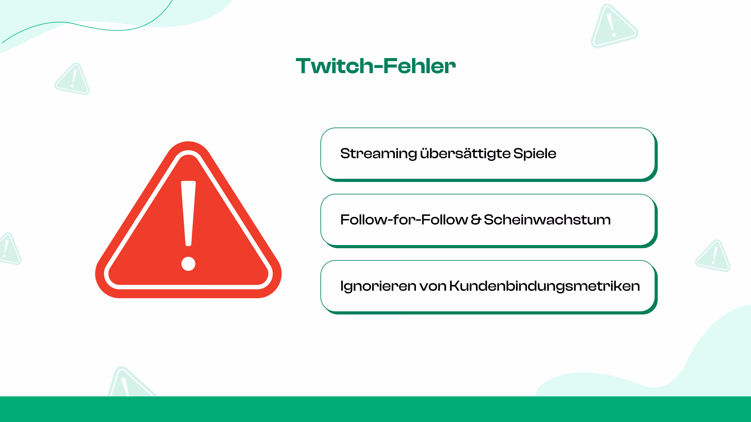 Wachstumsfehler, die dazu führen, dass Kanäle nicht weiterkommen