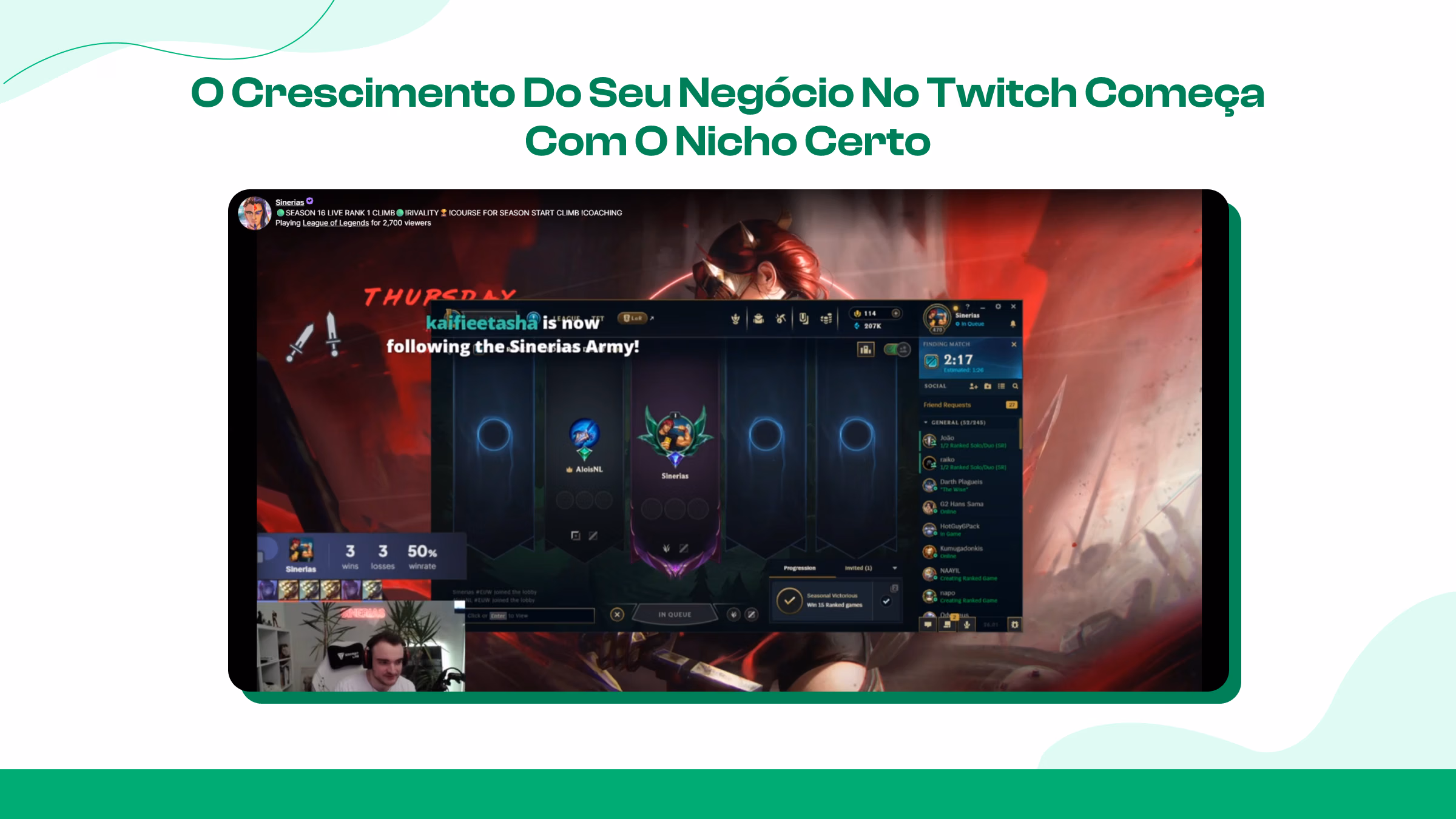 Encontre um nicho que possibilite o crescimento do Twitch